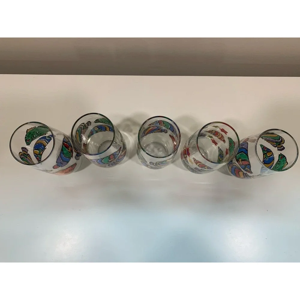 Set Of 5 Vintage Libbey Tropical Fish Drinking Glasses - Picture 2 of 6